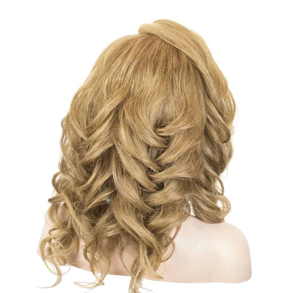 interwoven curls side parting back